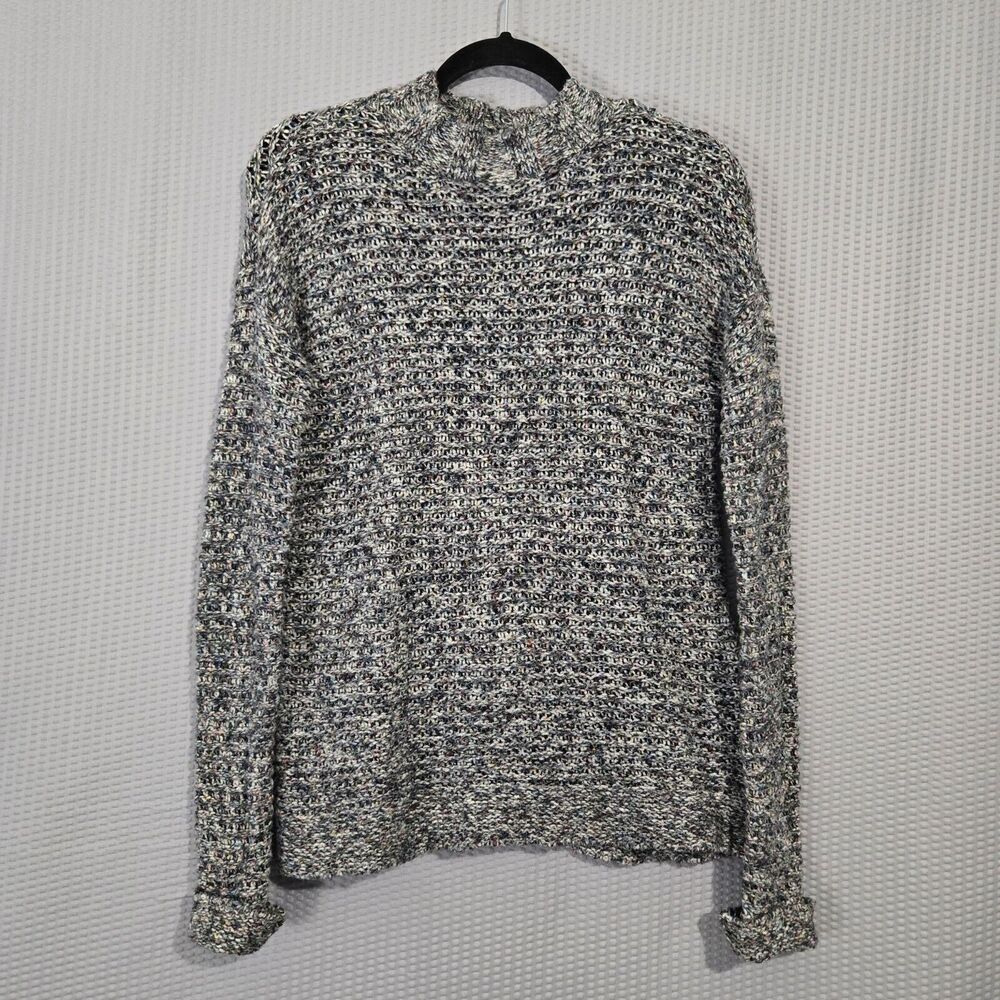 St. John's Bay Womens Marled Knit Mock Neck Grey Sweater Size M Classic Heritage